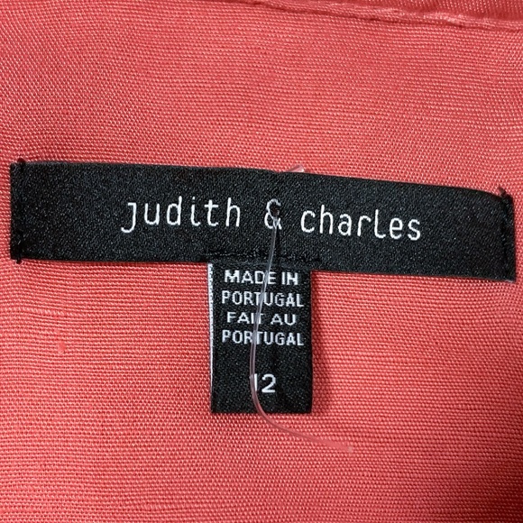 JUDITH & CHARLES  Flora Workwear Shirtdress  in Watermelon - Picture 9 of 11